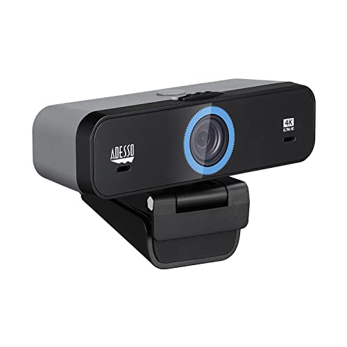 CyberTrack K4 4K Ultra HD Fixed Focus USB Webcam with Adjustable Field of View Angle, Built-in Dual Microphones, Privacy Audio/Video Switch & Tripod Mount