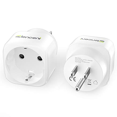 2 Pack Europe to US Plug Adapter for Travel