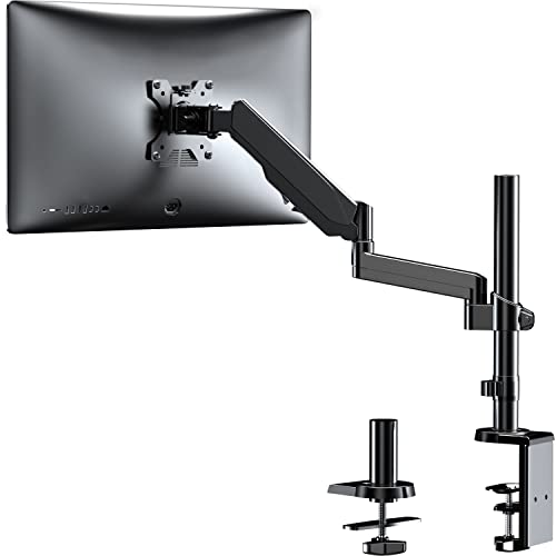 Premium Single LCD Monitor Desk Mount Fully Adjustable Gas Spring Stand for Display 17-32 inch, 17.6lbs Weight Capacity GSDM001