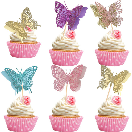 Butterfly Bliss Cupcake Toppers for Baby Shower and Kids Party