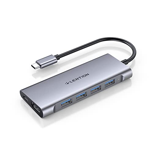 USB-C hub with HDMI, 4 USB 3.0, and charging in space gray
