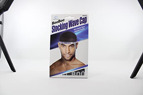 Boo Boo STOCKING WAVE CAP, Wire Eastic Band (Item #045 Black)