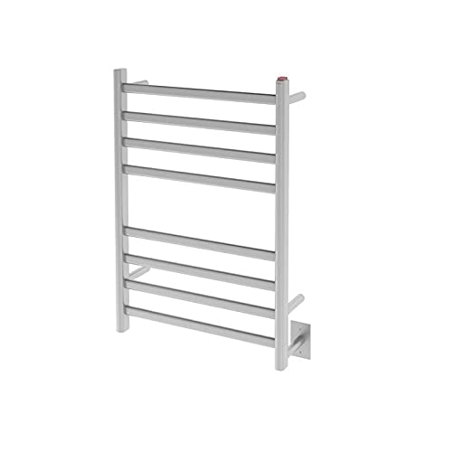 AN-5430 Prima Dual Extended 8-Bar Wall Mount Hardwired and Plug-in Towel Warmer in Brushed Stainless Steel