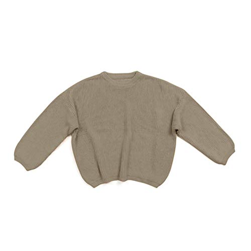 Baby Girl Boy Knit Sweater Blouse Pullover Sweatshirt Warm Crewneck Long Sleeve Tops for Infant Toddler (A-Grey, 3-6 Months)