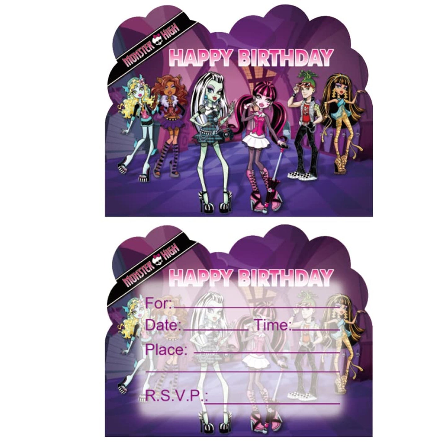 Monster Girl Birthday Bash Invites - Set of 20 Fun and Colorful Party Invitation Cards for a Spooktacular Celebration! Perfect for Monster Girl Themed Parties.