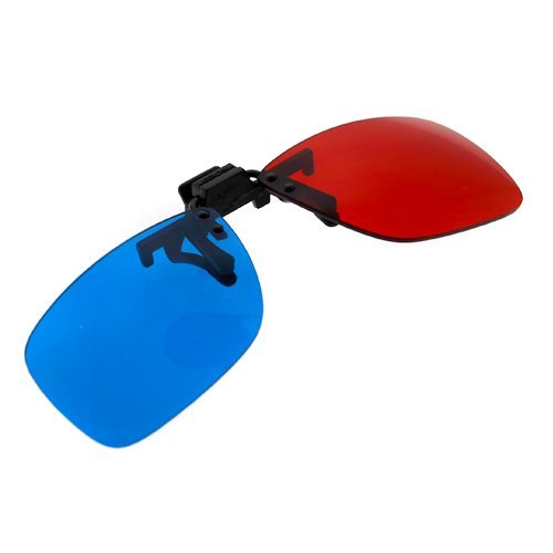 '-Clip On 3D Glasses for 3D Movies, DVD's and Gaming that Require Red/Cyan Lenses