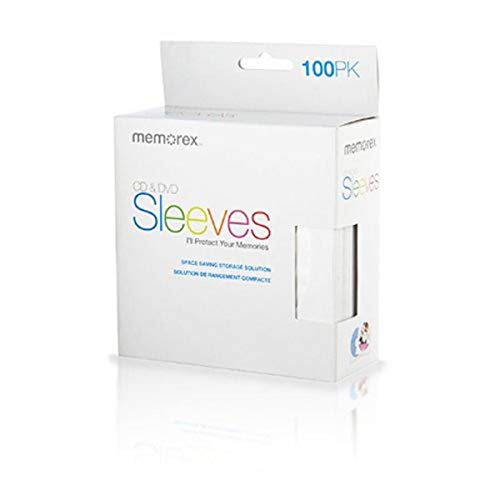 01961 CD/DVD Paper Sleeves (White, 100 Pack)