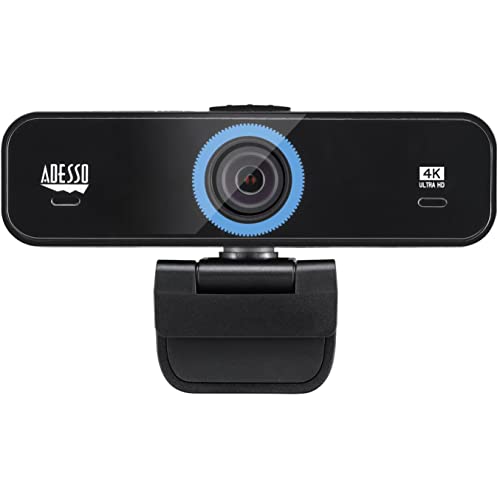 CyberTrack K4 4K Ultra HD Fixed Focus USB Webcam with Adjustable Field of View Angle, Built-in Dual Microphones, Privacy Audio/Video Switch & Tripod Mount