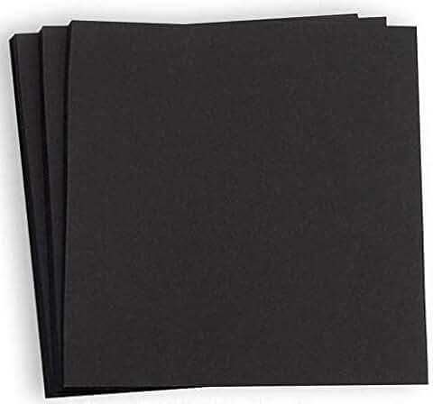 Black 12x12 Heavy Cardstock Scrapbook Paper, 25 Sheets