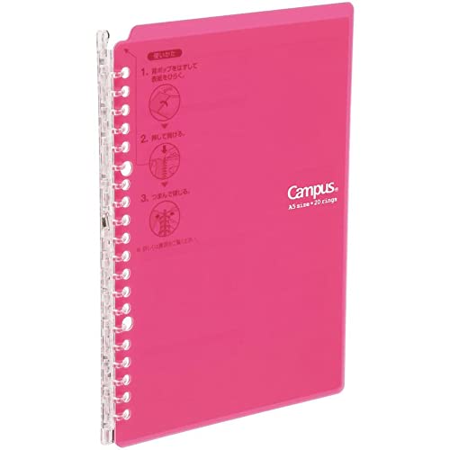 Pink B5 Ring Binder with Loose-Leaf Paper