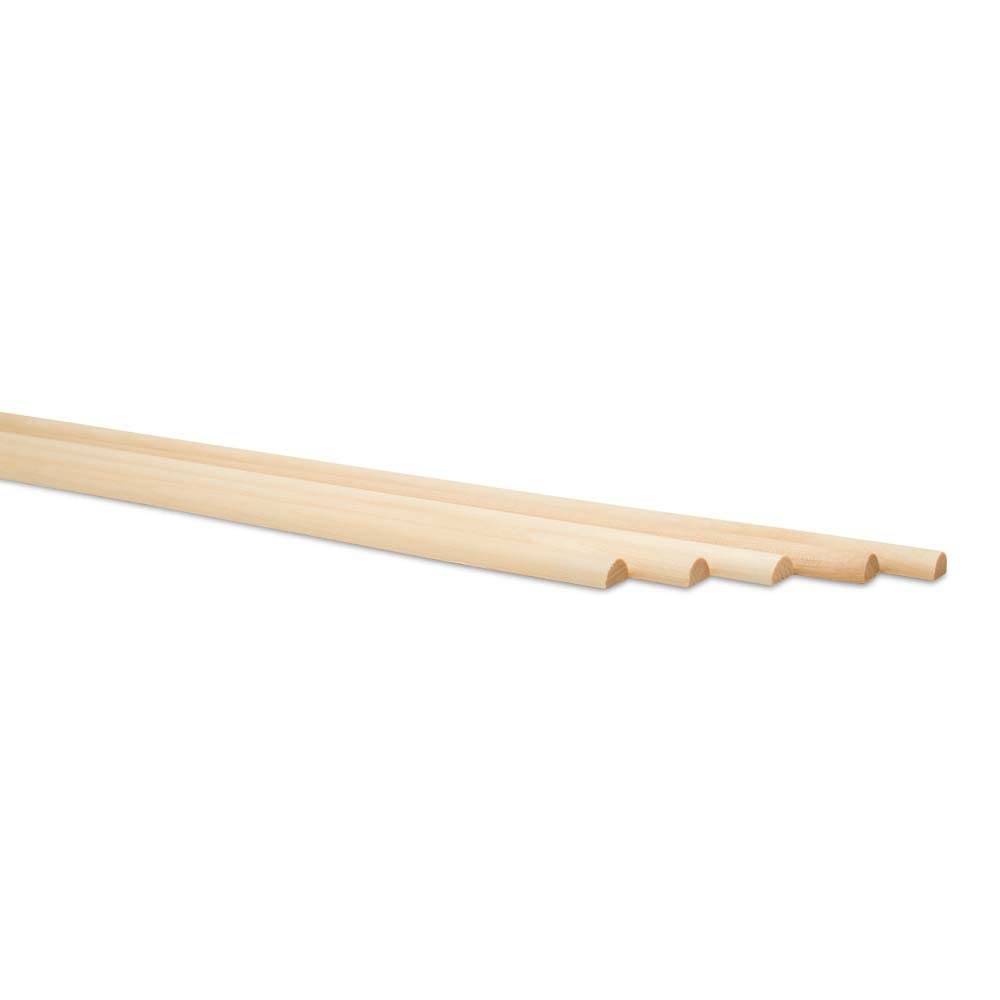50 Unfinished 12-inch x 1/2-inch Split Wood Dowel Rods