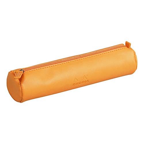 Orange Round Pencil Case, 21.5 x 5.5 cm