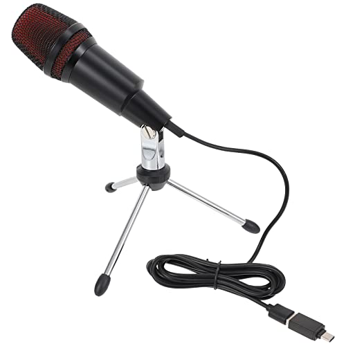 1 Set Desktop Mini Condenser Microphone USB Microphone with Tripod Desktop Computer Microphone ( Black )