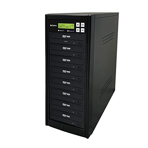 1 to 7 24X Burner M-Disc Support CD DVD Duplicator - Standalone Copier Duplication Tower OPT-S7T-DVD-BK
