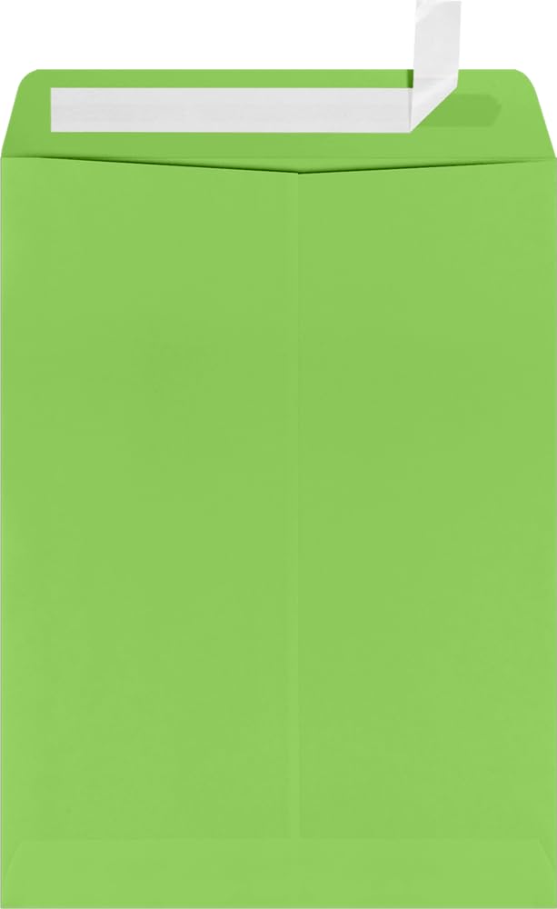 Green 9x12 Open End Envelopes, 50 Pack