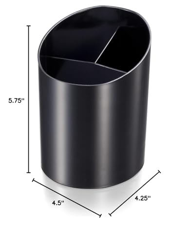 Large recycled plastic pencil cup in black