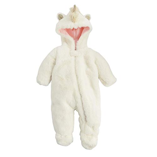 Kids Ivory Unicorn Girls Baby Bunting Zip Up Covering Set 0-3 Months