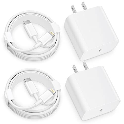 iPhone 12 13 14 Fast Charger,Apple MFi 2-Pack 20W Type C Fast Charger Block with 6FT USB-C to Lightning Cable Compatible with iPhone 14 13 12 11 Pro Max/Pro/Plus/Mini/Xs Max/XR/X, iPad
