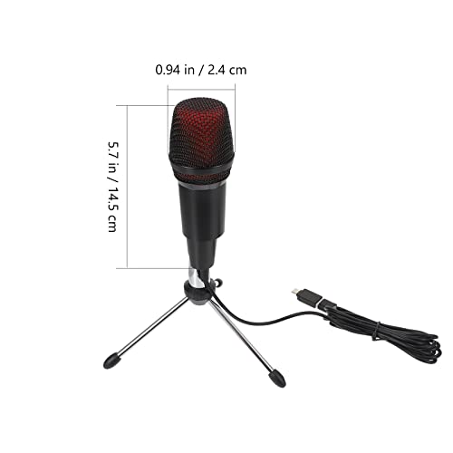 1 Set Desktop Mini Condenser Microphone USB Microphone with Tripod Desktop Computer Microphone ( Black )