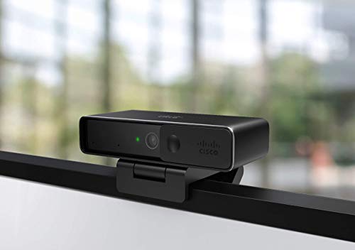 Webex Desk Camera with up to 4K Ultra HD Video, Dual Microphones, iHDR Enabled Low-Light Performance, Carbon Black, 1-Year Limited Hardware Warranty (CD-DSKCAM-C-US)