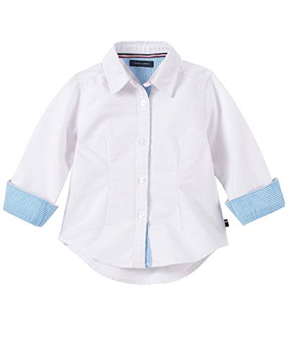 Baby Girls' Solid Oxford Shirt, White Infant, 18 Months