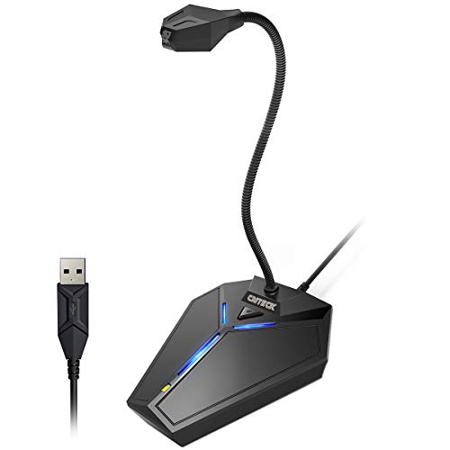 USB Microphone for Computer with Mute Button and LED, 1.8m