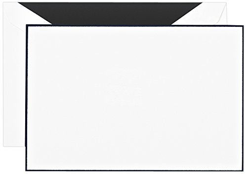 Black Bordered Correspondence Cards, Pack of 10