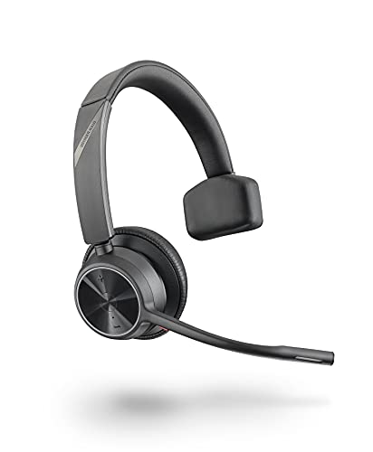 '- Voyager 4310 UC Wireless Headset (Plantronics) - Single-Ear Headset with Boom Mic - Connect to PC/Mac via USB-C Bluetooth Adapter, Cell Phone via Bluetooth - Works with Teams, Zoom & More