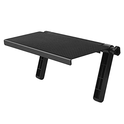 13.4-Inch Flat Panel Black TV Shelf for Cable Box,Soundbar,Streaming Device,Remote Control,Wi-Fi Router,Webcam