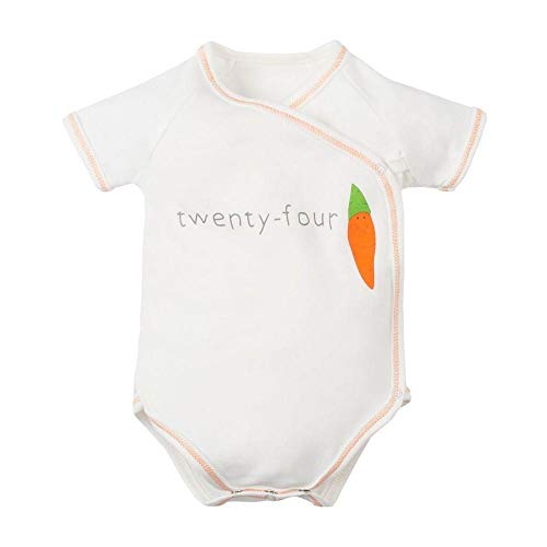 Cotton Uni  Baby Fruit and Veggie Twenty Four Carrot Short Sleeve Side Snap Bodysuit (0-3m)  White