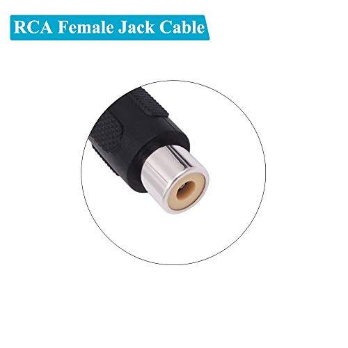 (2 Pack) Speaker Wire RCA Female Plug Jack Connector Adapter to Bare Wire Open End Audio Video RCA Cable for Amplifier Receiver Speakers