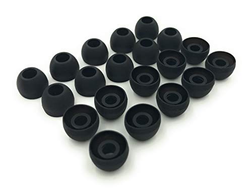 10 Pairs Medium Silicone Replacement Earbud Ear Buds Tips Black