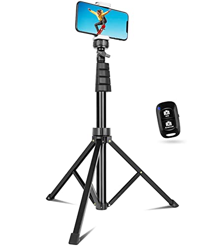 62-inch extendable phone tripod with remote and holder