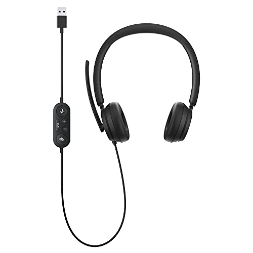 Modern USB Headset - Wired Headset,On-Ear Stereo Headphones with Noise-Cancelling Microphone, USB-A Connectivity, In-Line Controls, PC/Mac/Laptop - for Teams