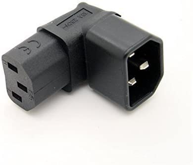 (2 Pack) IEC320 C14 to C13 Power Adapter PDU/UPS Plug/Socket UP 90 Degree AC250V 10A IEC 320 C14 Male to C13 Female Right Angled IEC Converter Plug Adapter for LCD/LEC TV Wall Mount
