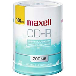 ell Cd-R Discs 700Mb/80 Min 48X Spindle Printable Matte White 100/Pack Max648720