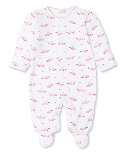 Baby-Girls Infant Whale Wishes Print Footie-Pink-0-3 Months
