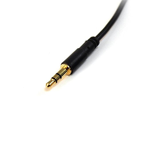 .com 15 ft. (4.6 m) 3.5mm Audio Cable - 3.5mm Slim Audio Cable - Gold Plated Connectors - Male/Male - Aux Cable (MU15MMS), Black