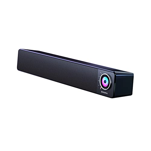 Computer Speakers Dynamic RGB Computer Sound Bar Bluetooth 5.0 & 3.5mm Aux-in Connection USB Powered PC Speakers for Desktop Laptop Speaker, Small PC Speaker with Hi-Quality Sound