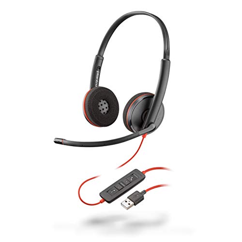 Blackwire 3220 wired dual-ear stereo headset with boom mic