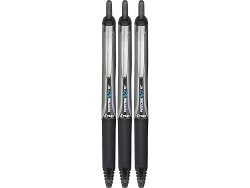 Refillable Fine Point Black Ink Rolling Ball Pens, 3-Pack