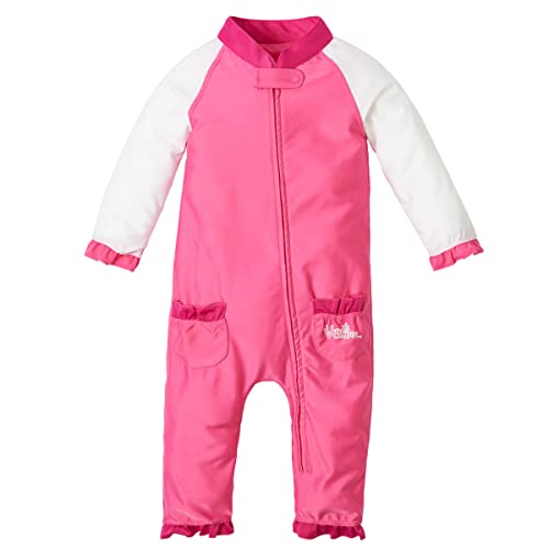 UPF 50+ Baby Girls' Sun & Swim Suit - Bubblegum Pink/White - 3/6m