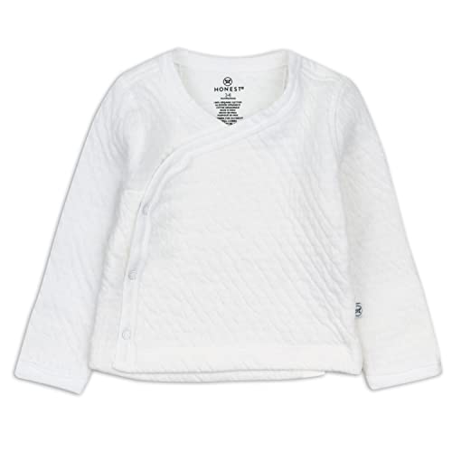 Cotton Matelasse Side-Snap Kimono Top, Bright White, 0-3 Months