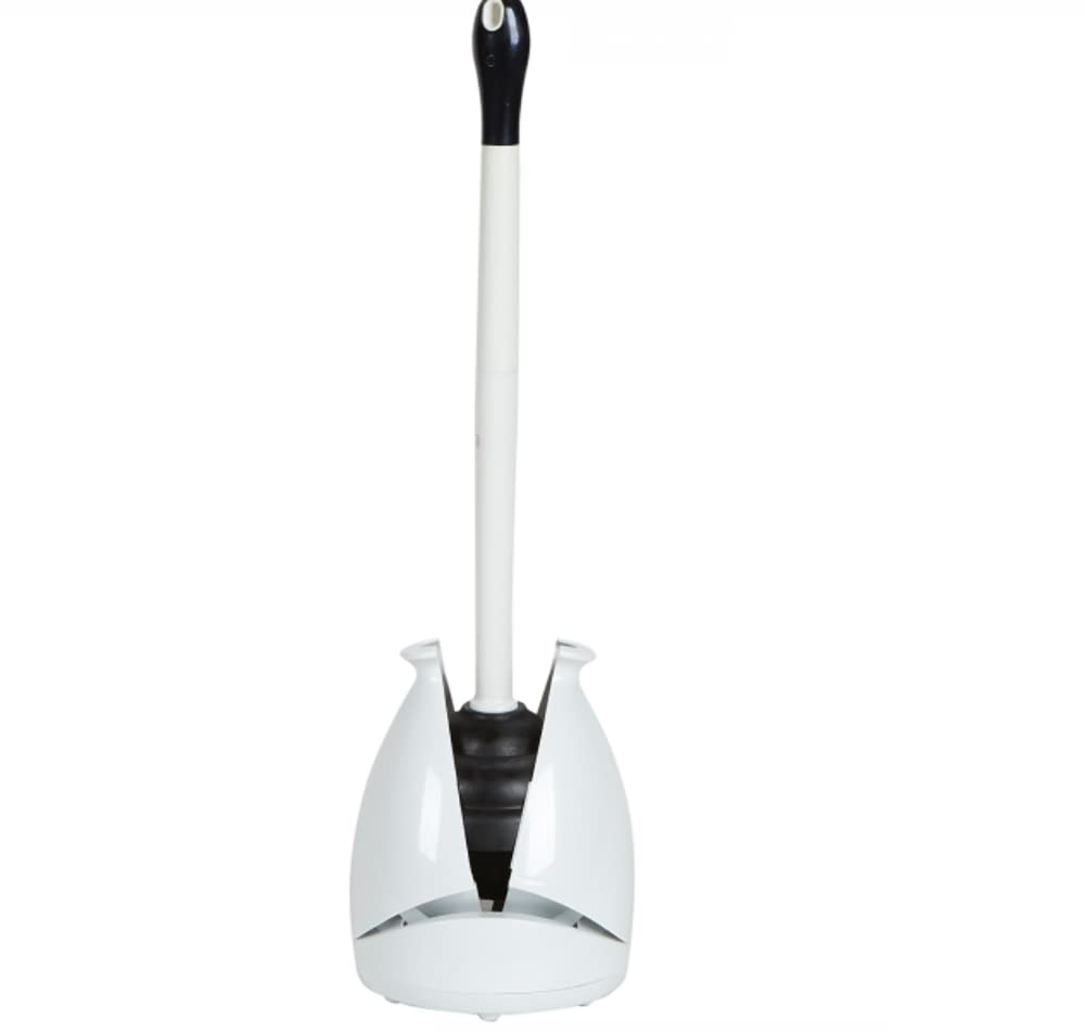 2 Pack Tet Plunger, Hide ay Tet Plunger with Caddy, Plungers for Bathroom with Holder, Heavy Duty Tet Plunger with Holder  White