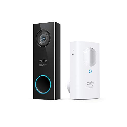 , Wi-Fi Video Doorbell, 2K Resolution, No Monthly Fees, Local Storage, Human Detection, with Wi-Fi Chime-Requires Existing Doorbell Wires and Installation Experience, 16-24 VAC, 30 VA