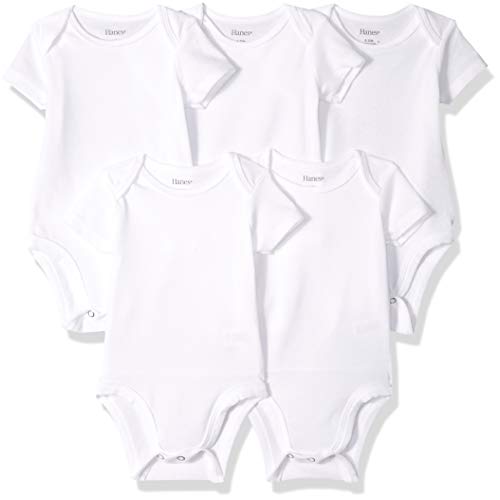 baby boys Ultimate Flexy 5 Pack Short Sleeve Bodysuits Bodystocking, White, 0-6 Months US