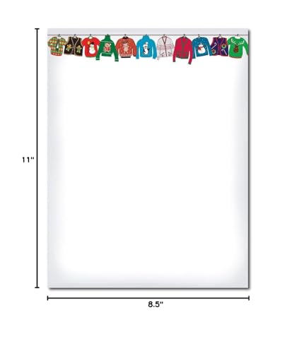 Holiday Sweater Letterhead, 80 sheets, 11" x 8.5"