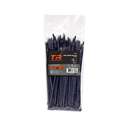 Multi-Purpose UV Resistant Black Cable Ties, 8 inches, 100 Pack