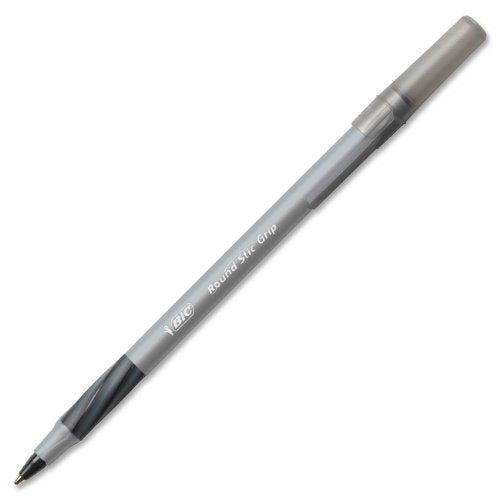 Gray Barrel Ballpoint Pens with Black Ink, Pack of 12