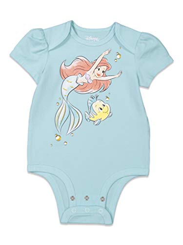 Princess Ariel Cinderella Belle Baby Girls 3 Pack Cuddly Bodysuit 6-9 Months
